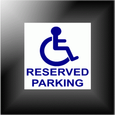 1 x Disabled Reserved Parking Sticker - Disability Parking Sign